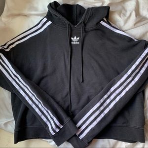 Black Adidas Cropped Hoodie